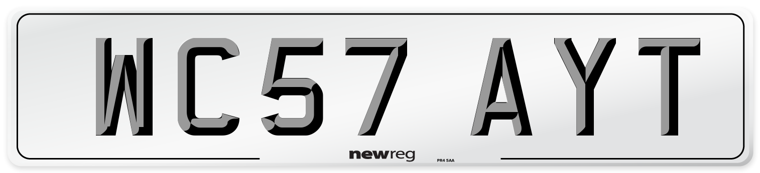 WC57 AYT Number Plate from New Reg
